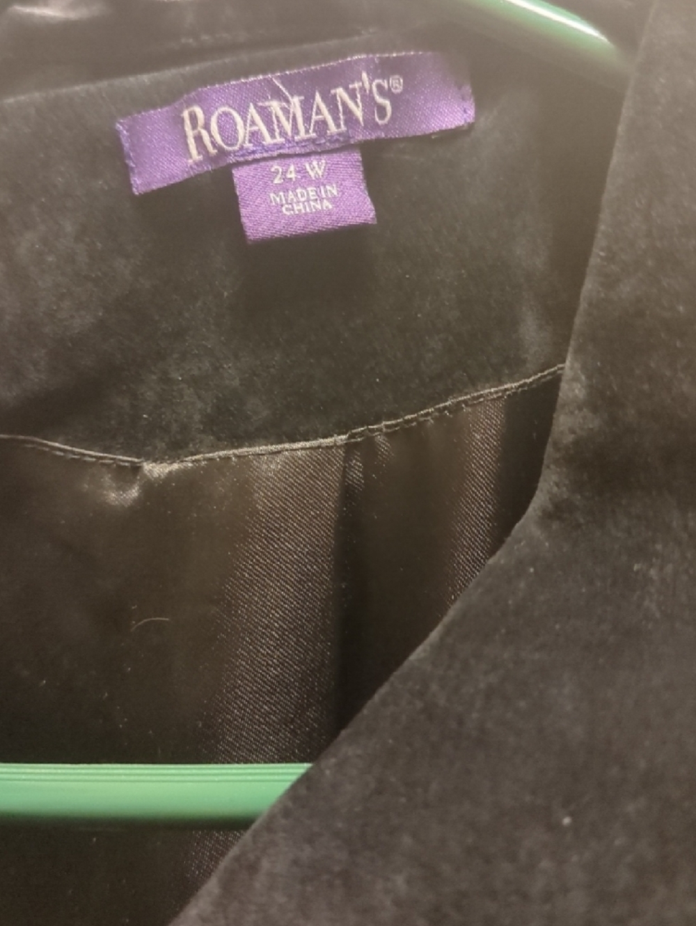 Roaman's Black Suede Button-Front Long Coat - Picture 3 of 4